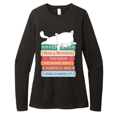 Jane Austen Book Stack Funny Literary Literature Gift Womens CVC Long Sleeve Shirt