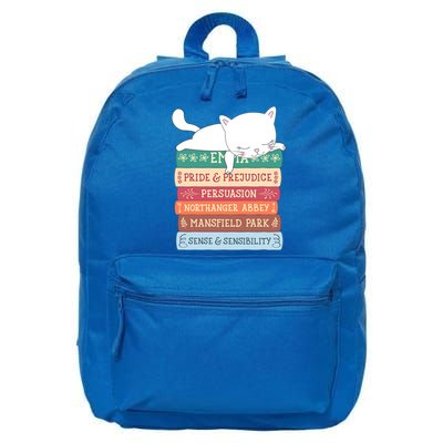 Jane Austen Book Stack Funny Literary Literature Gift 16 in Basic Backpack