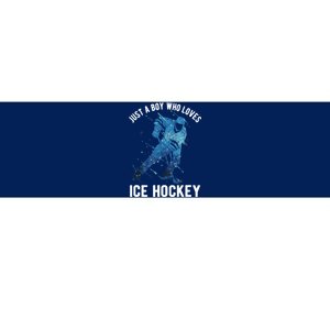 Just A Boy Who Loves Ice Hockey Bumper Sticker