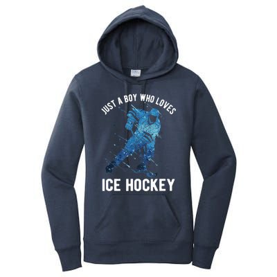 Just A Boy Who Loves Ice Hockey Women's Pullover Hoodie