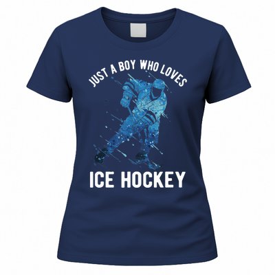 Just A Boy Who Loves Ice Hockey Women's T-Shirt