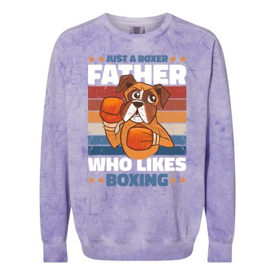 Just A Boxer Father Who Love Boxing For Fathersday Gift Colorblast Crewneck Sweatshirt