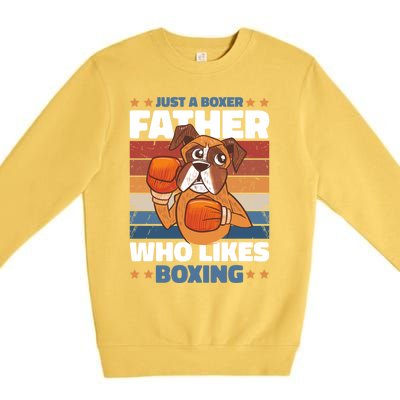 Just A Boxer Father Who Love Boxing For Fathersday Gift Premium Crewneck Sweatshirt