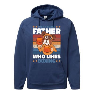 Just A Boxer Father Who Love Boxing For Fathersday Gift Performance Fleece Hoodie