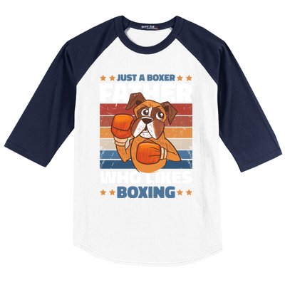 Just A Boxer Father Who Love Boxing For Fathersday Gift Baseball Sleeve Shirt