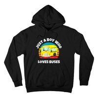 Just A Boy Who Loves Buses Birthday Yellow School Bus Lover Hoodie