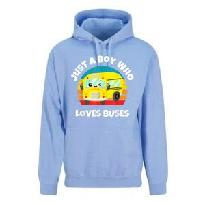 Just A Boy Who Loves Buses Birthday Yellow School Bus Lover Unisex Surf Hoodie