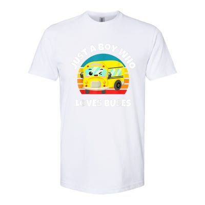 Just A Boy Who Loves Buses Birthday Yellow School Bus Lover Softstyle CVC T-Shirt