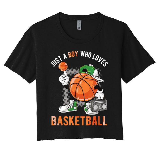 Just A Boy Who Loves Basketball Crop Top