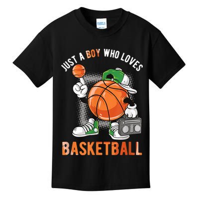 Just A Boy Who Loves Basketball Kids T-Shirt