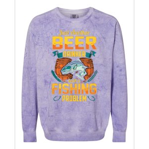 Just Another Beer Drinker With A Fishing Problem Colorblast Crewneck Sweatshirt