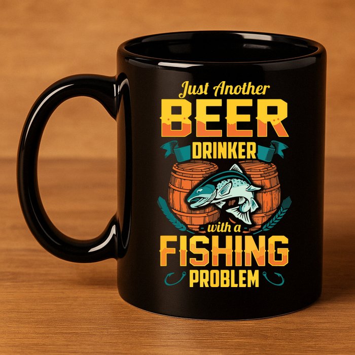 Just Another Beer Drinker With A Fishing Problem 11oz C Handle Ceramic Mug
