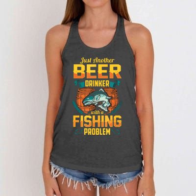 Just Another Beer Drinker With A Fishing Problem Women's Knotted Racerback Tank