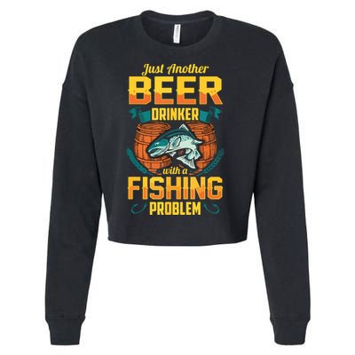 Just Another Beer Drinker With A Fishing Problem Cropped Pullover Crew