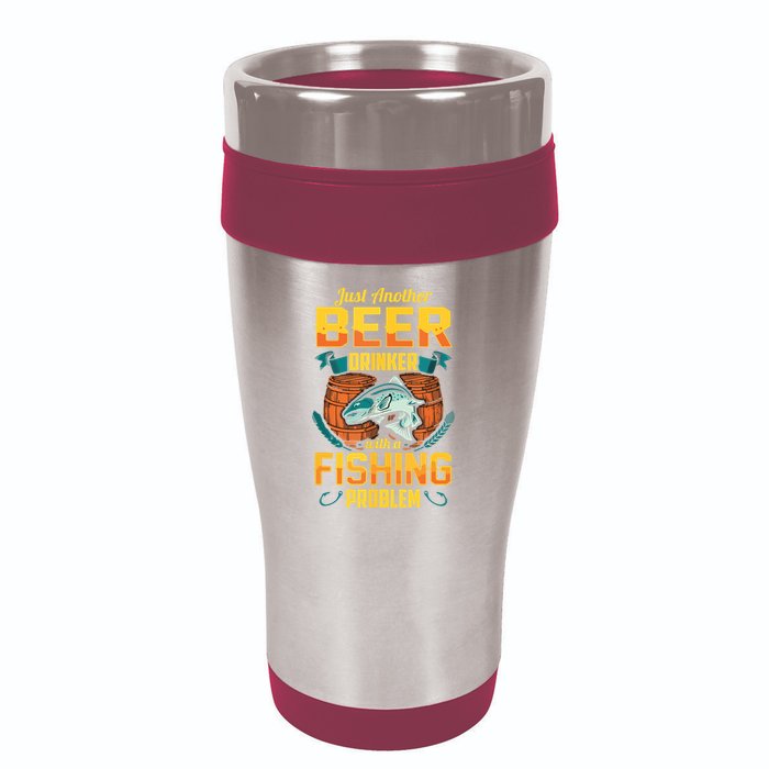 Just Another Beer Drinker With A Fishing Problem 16oz Travel Tumbler