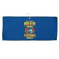 Just Another Beer Drinker With A Fishing Problem Large Microfiber Waffle Golf Towel