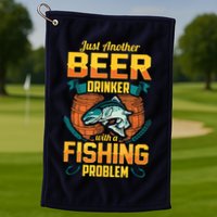 Just Another Beer Drinker With A Fishing Problem Golf Towel
