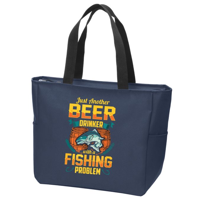 Just Another Beer Drinker With A Fishing Problem Zip Tote Bag