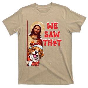 Jesus And Beagle We Saw That Funny Christmas T-Shirt