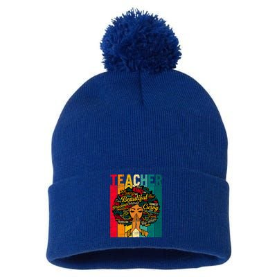 Juneteenth Afro Black History Month African American Teacher Gift Pom Pom 12in Knit Beanie