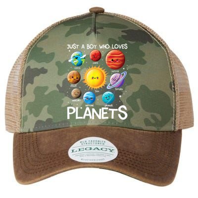 Just A Boy Who Loves Planets Solar System Space Science Gift Legacy Tie Dye Trucker Hat