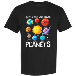 Just A Boy Who Loves Planets Solar System Space Science Gift Garment-Dyed Heavyweight T-Shirt