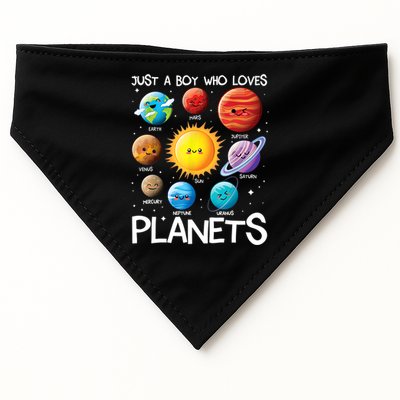 Just A Boy Who Loves Planets Solar System Space Science Gift USA-Made Doggie Bandana