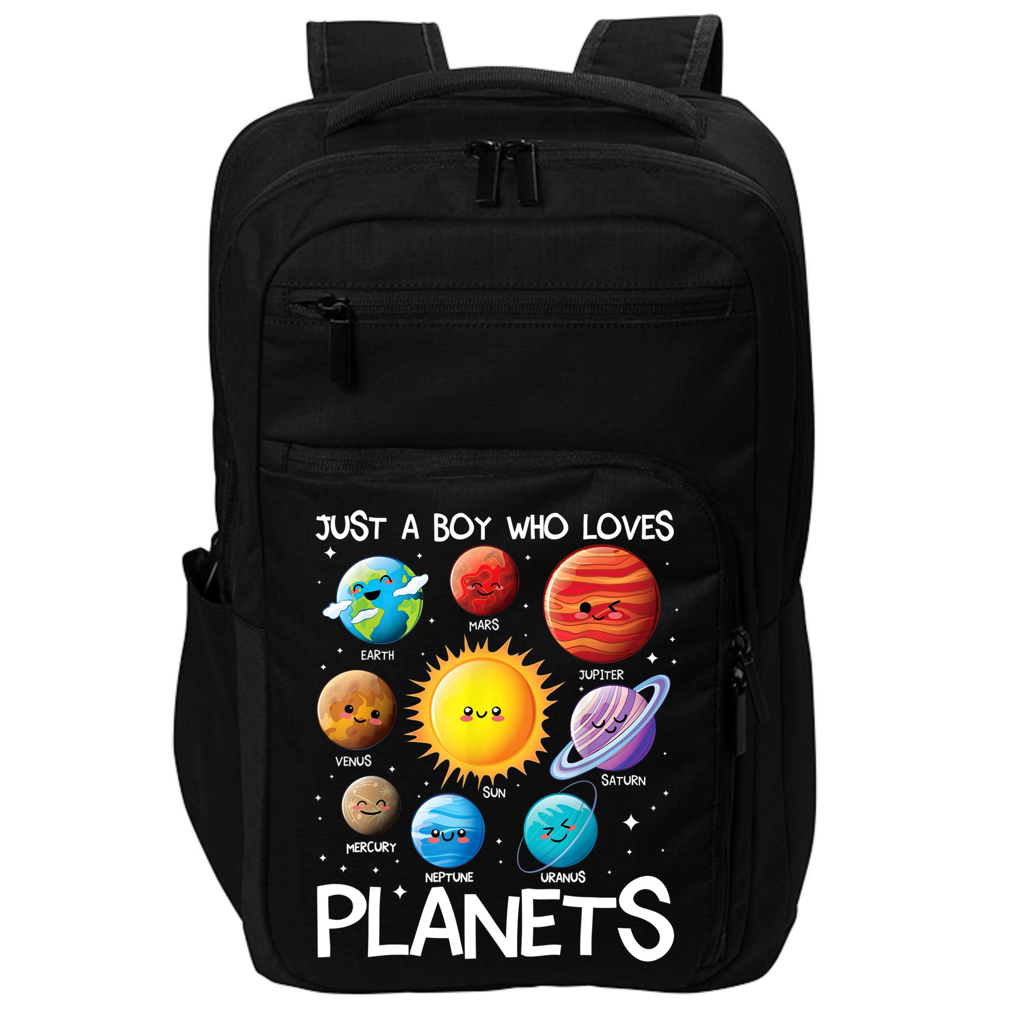 Just A Boy Who Loves Planets Solar System Space Science Gift Impact Tech Backpack