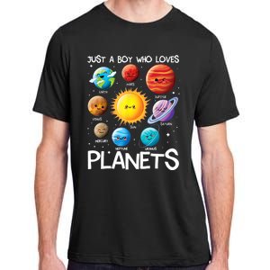 Just A Boy Who Loves Planets Solar System Space Science Gift Adult ChromaSoft Performance T-Shirt