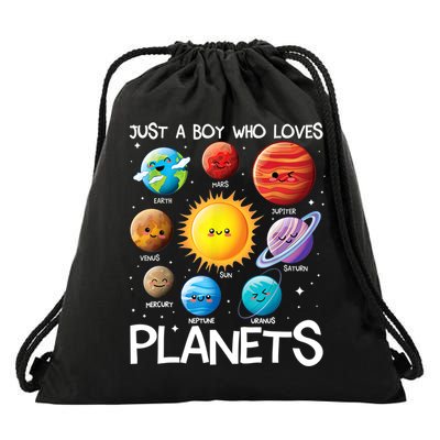 Just A Boy Who Loves Planets Solar System Space Science Gift Drawstring Bag