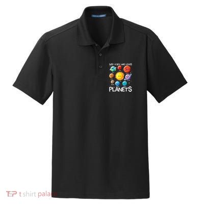 Just A Boy Who Loves Planets Solar System Space Science Gift Dry Zone Grid Polo