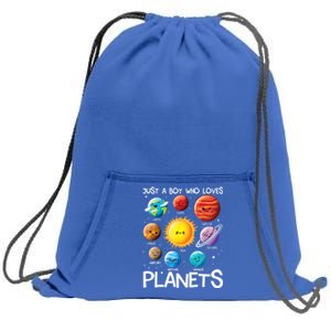 Just A Boy Who Loves Planets Solar System Space Science Gift Sweatshirt Cinch Pack Bag