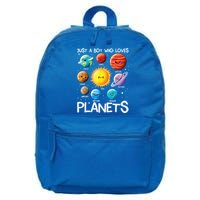 Just A Boy Who Loves Planets Solar System Space Science Gift 16 in Basic Backpack