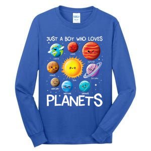 Just A Boy Who Loves Planets Solar System Space Science Gift Tall Long Sleeve T-Shirt