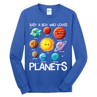 Just A Boy Who Loves Planets Solar System Space Science Gift Tall Long Sleeve T-Shirt