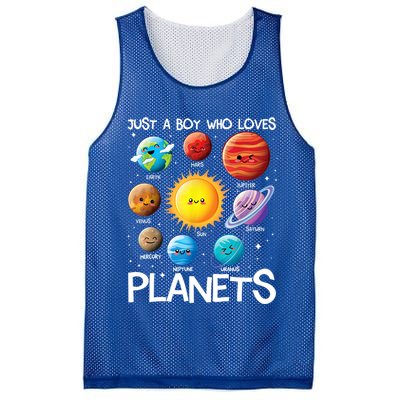 Just A Boy Who Loves Planets Solar System Space Science Gift Mesh Reversible Basketball Jersey Tank