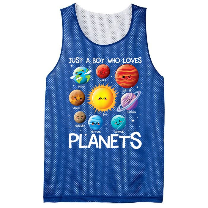 Just A Boy Who Loves Planets Solar System Space Science Gift Mesh Reversible Basketball Jersey Tank