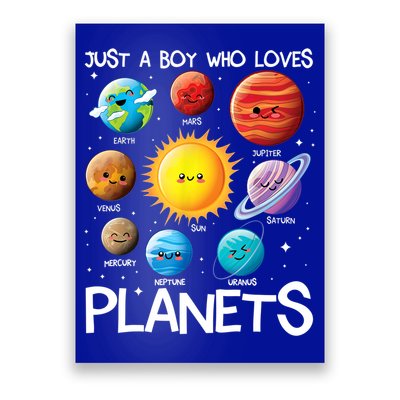 Just A Boy Who Loves Planets Solar System Space Science Gift Poster