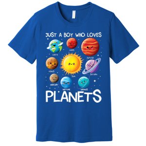 Just A Boy Who Loves Planets Solar System Space Science Gift Premium T-Shirt