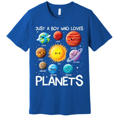 Just A Boy Who Loves Planets Solar System Space Science Gift Premium T-Shirt