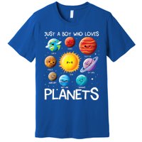 Just A Boy Who Loves Planets Solar System Space Science Gift Premium T-Shirt