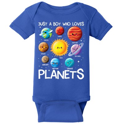 Just A Boy Who Loves Planets Solar System Space Science Gift Baby Bodysuit