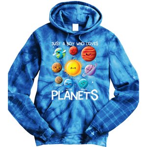 Just A Boy Who Loves Planets Solar System Space Science Gift Tie Dye Hoodie