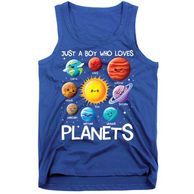 Just A Boy Who Loves Planets Solar System Space Science Gift Tank Top