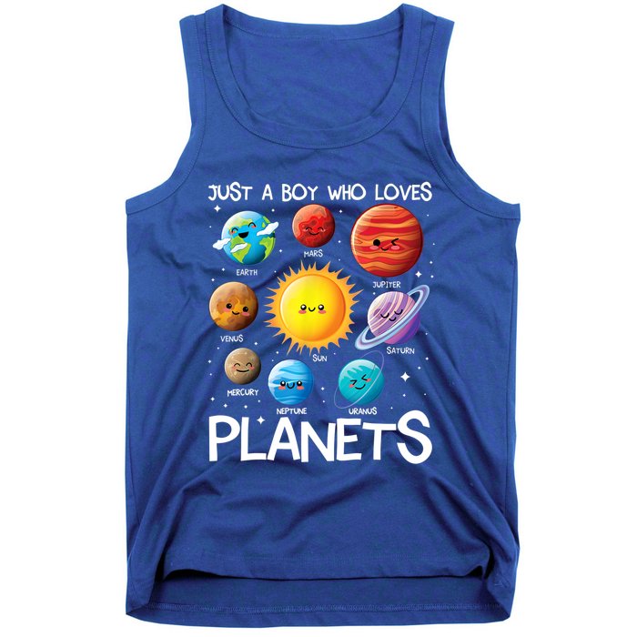 Just A Boy Who Loves Planets Solar System Space Science Gift Tank Top