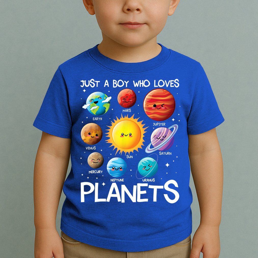 Just A Boy Who Loves Planets Solar System Space Science Gift Toddler T-Shirt