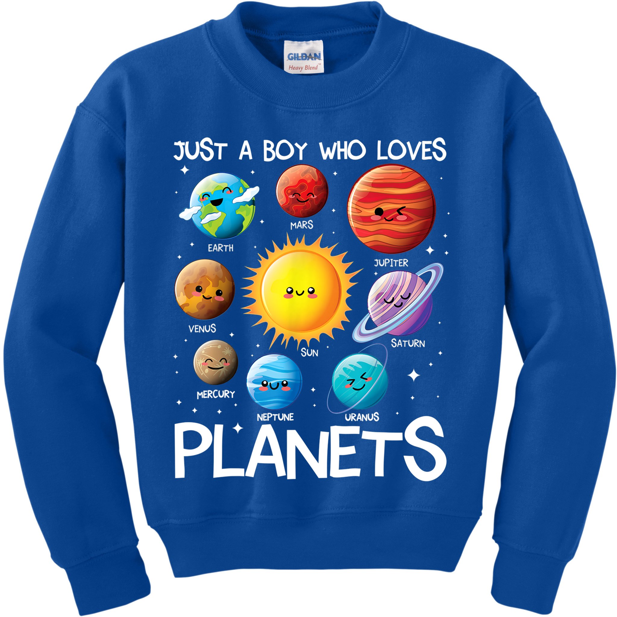 Just A Boy Who Loves Planets Solar System Space Science Gift Kids Sweatshirt