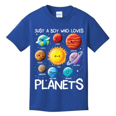 Just A Boy Who Loves Planets Solar System Space Science Gift Kids T-Shirt