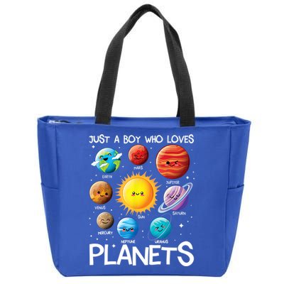 Just A Boy Who Loves Planets Solar System Space Science Gift Zip Tote Bag