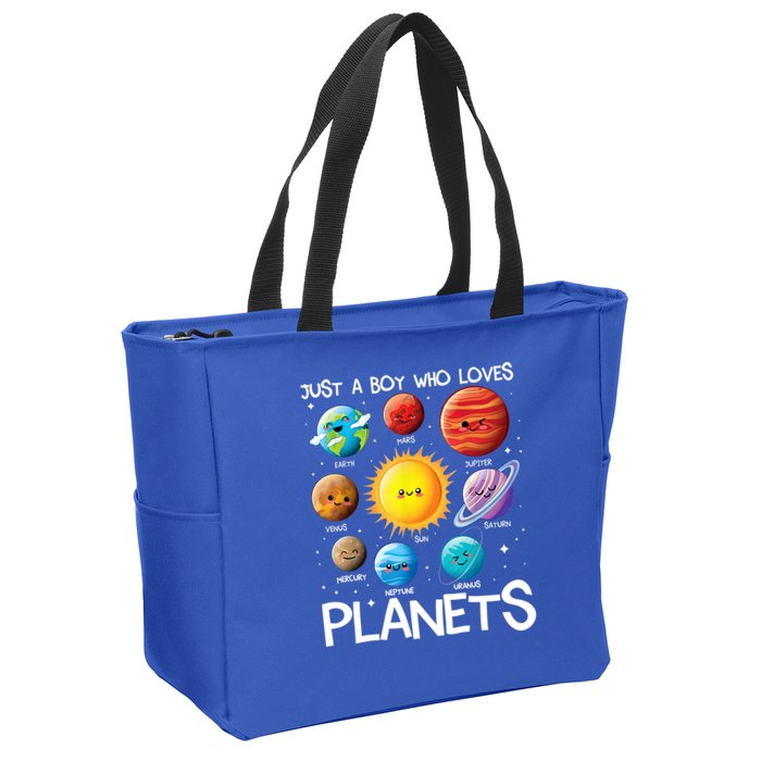 Just A Boy Who Loves Planets Solar System Space Science Gift Zip Tote Bag